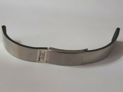 18 MM NOS 1970-80's Lewa D.B.G.M German Made Rubber / Stainless Steel BRACELET
