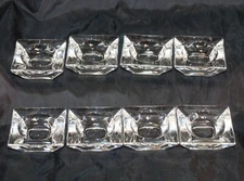 Clear Glass Square Open Salt Cellars-Lot of 8