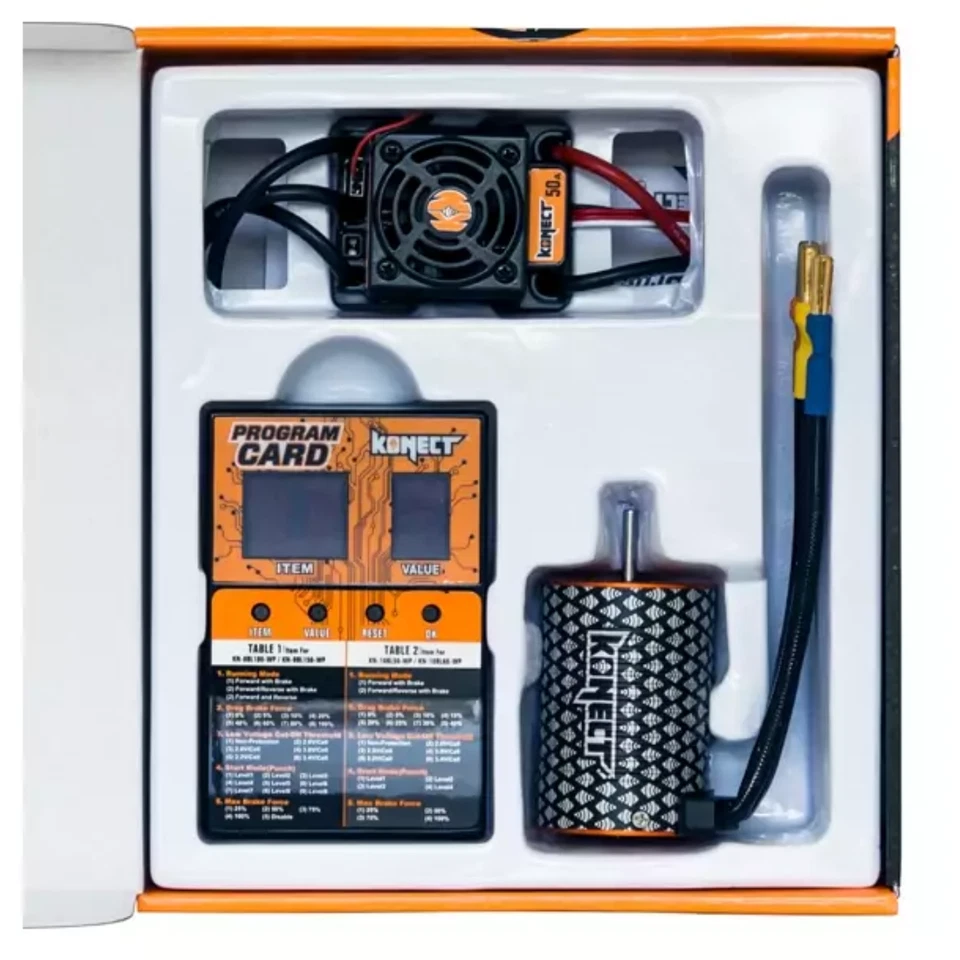 Konect Brushless Combo 3500kv Motor 50A Waterproof ESC Program Card RC Car 1/10 - Image 2 of 4