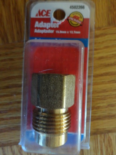 Ace 5/8" Flare x 1/2" Female FPT Brass Adapter Connector Coupling Pipe Fitting