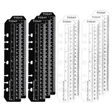10 Pack 8" Clear/Black Plastic Ruler for 6 Hole A5 5 Pack Clear 5 Pack Black