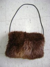 NEW LONG HAIR BEAVER FUR HAND MUFF PURSE WOMEN