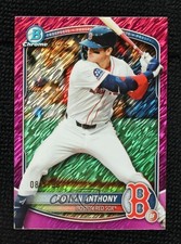 2025 Bowman Chrome Prospects Fuchsia Shimmer Refractor 81/199 Roman Anthony 1v3