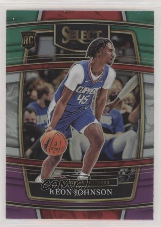 2021-22 Panini Select Concourse Green White Purple Prizm Keon Johnson #40 2l4