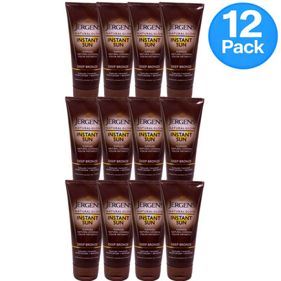 Jergens Natural Glow Instant Sun Sunless Tanning Moisturizer + Bronzer Deep Bron