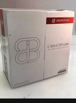 DRIPSTONE CAT6 1000ft 23AWG 550Mhz Solid UTP Ethernet Cable RJ45 CCA 