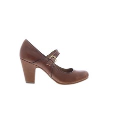 Sofft Miranda 1095300 Womens Brown Leather Hook  Loop Pumps Heels Shoes