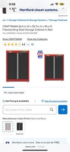 Craftsman Freestanding Steel Garage Cabinet Toolbox CMST22603RB Made In USA