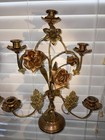 Pair Of Napoleon III Period Bronze & Medal Floral Candelabra’s  Antique/Vintage — photo 3