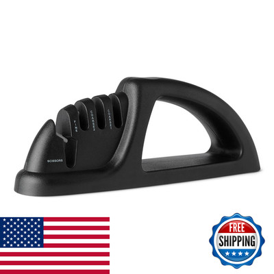 Retailer Basics 4-In-1 Knife Sharpener Non-Slip Base Includes Safety Glove Mdq00