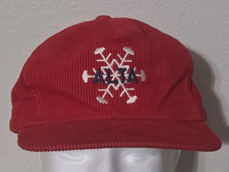 Vtg 80s ALTA Utah Ski Resort  Hat Red Snow Flake