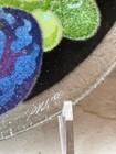 3 "PEGGY KARR"  SIGNED 8" FRUIT PLATES FUSED ART GLASS  *APPLE-GRAPES-PLUMS *Exc — photo 5