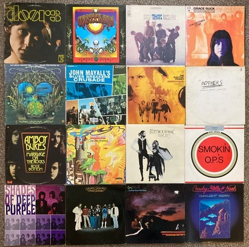 16 LP LOT Doors Grateful Dead Byrds Turtles Zappa Electric Prunes Fleetwood Mac