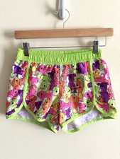 Vintage Girls' OP Ocean Pacific Neon Athletic Shorts Size L 10/12 Dog Print 90s