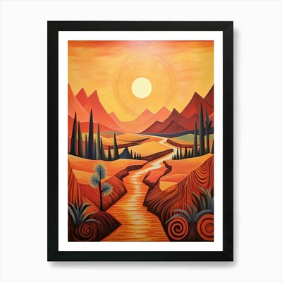 Wüste Abstrakt Minimalistisch 11 Kunst P Gerahmtes Wandbild Poster Leinwanddruck Bild