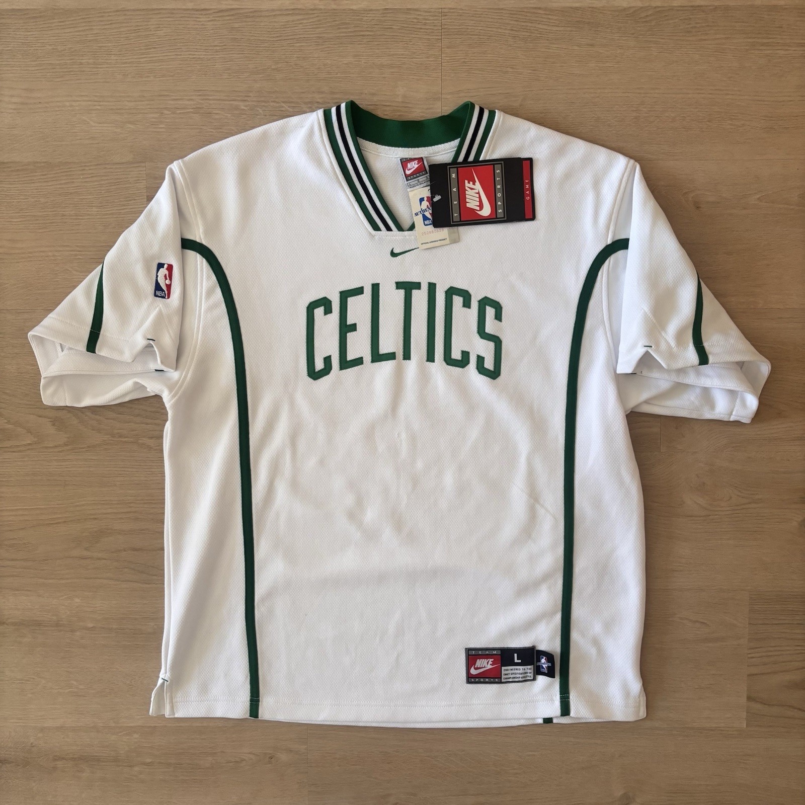 Vintage 90s Nike Team Boston Celtics NBA Authentic Warm-Up Shooting Jersey Shirt
