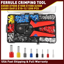 Ferrule Crimping Tool Kit Crimper Plier with 1200PCS Wire Ferrules Kit AWG 22-8