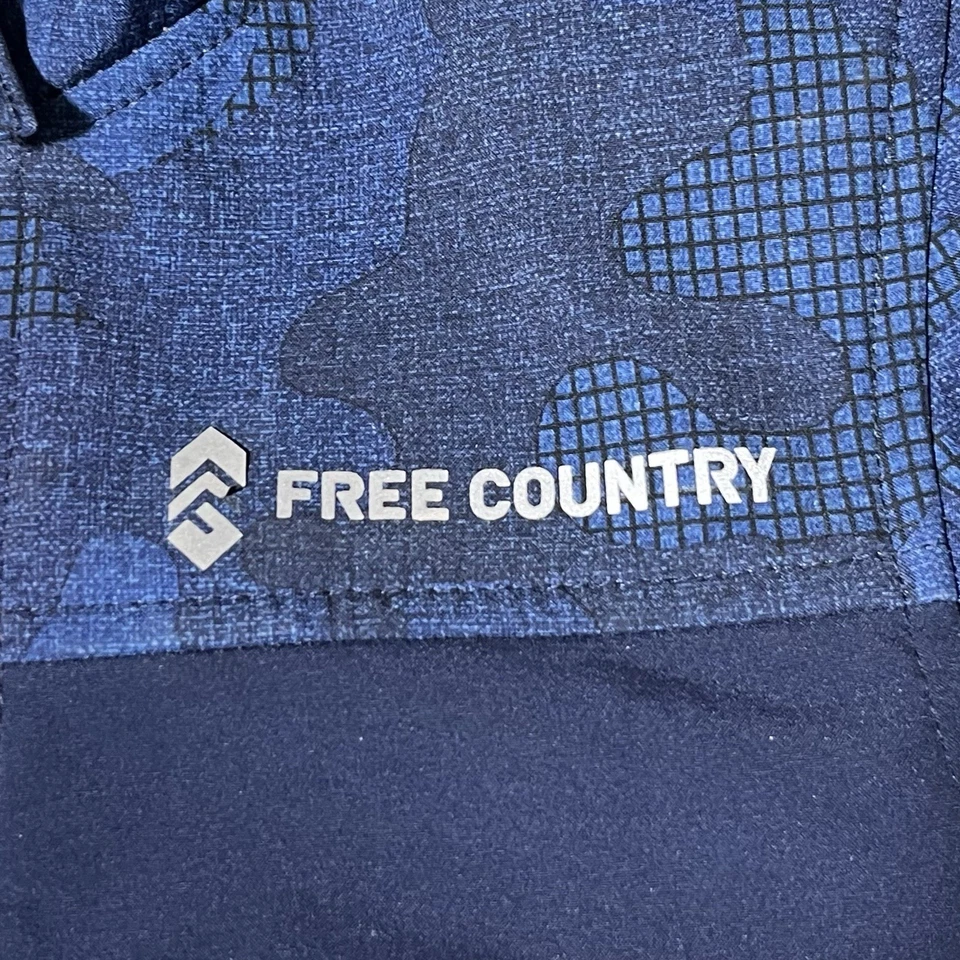 Free Country Kids' Blue Camo Softshell Jacket Size 4 Orange Fleece Lined - Image 3 of 4