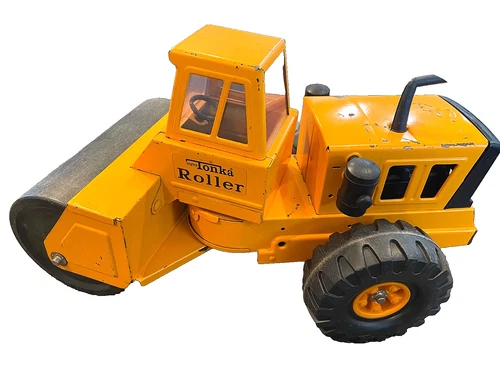 Tonka 70s Mighty Roller Pressed Steel Toy Rare Orange Color Vintage