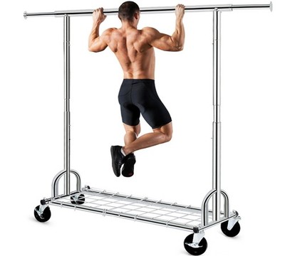 HOKEEPER Clothing Garment Rack Capacity 525LBS Clothing Racks on Wheels Rolling