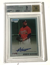2010 1st Bowman Chrome Arodys Vizcaino Rookie Auto GRADED BECKETT 9 MINT ATLANTA