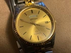 Seiko Vintage Day-Date Quartz Dress men's watch, SQ line 1980s, 8T23, New Batter
