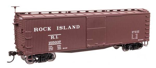 Walthers Mainline 910-40197 HO Maßstab 40' Holzboxwagen RTR Rock Island #155037 | Zustand: Neu