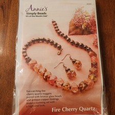 Annie's Simply Beads Kit - Necklace Earring Set Fire Cherry Quartz BD069