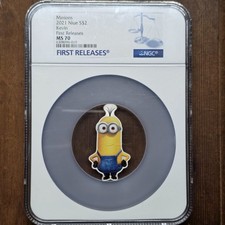 2021 Minions Kevin Despicable Me Niue S$2 NGC MS70 First Releases with Box & Coa