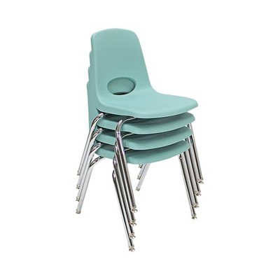 FDP 18'' School Stack Chair,Stacking Student Seat with Chromed Steel Legs
