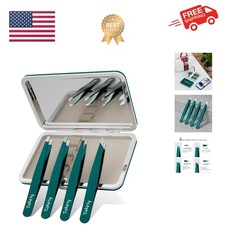 Travel-Friendly Tweezers Set with Case - Perfect for Flawless Grooming On-the-Go