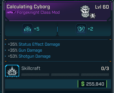Borderlands 4 CYBORG AMON CLASS MOD GUN DMG SHOTGUN DMG STATUS EFFECT DMG