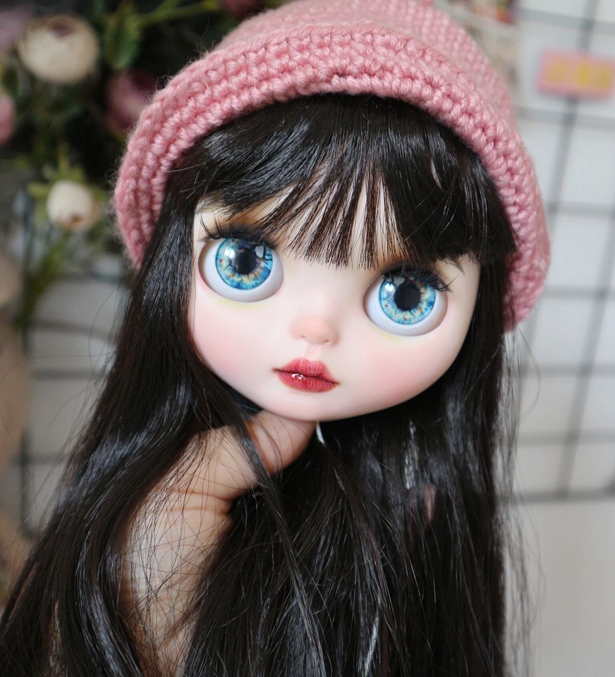 Placa frontal personalizada solo muñeca Blythe RBL hecha a mano ÚNICA EN SU CLASE maquillaje completo facial Foto 2 de 4