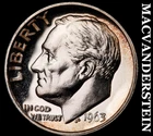 1963 Silver Roosevelt Dime- Lustrous Choice Gem Proof   No Reserve  #i6192