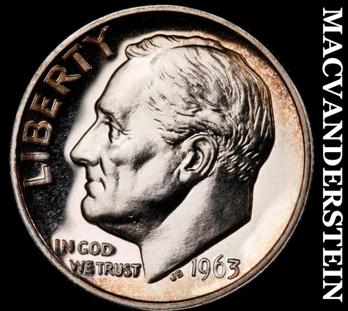 1963 Silver Roosevelt Dime- Lustrous Choice Gem Proof   No Reserve  #i6192