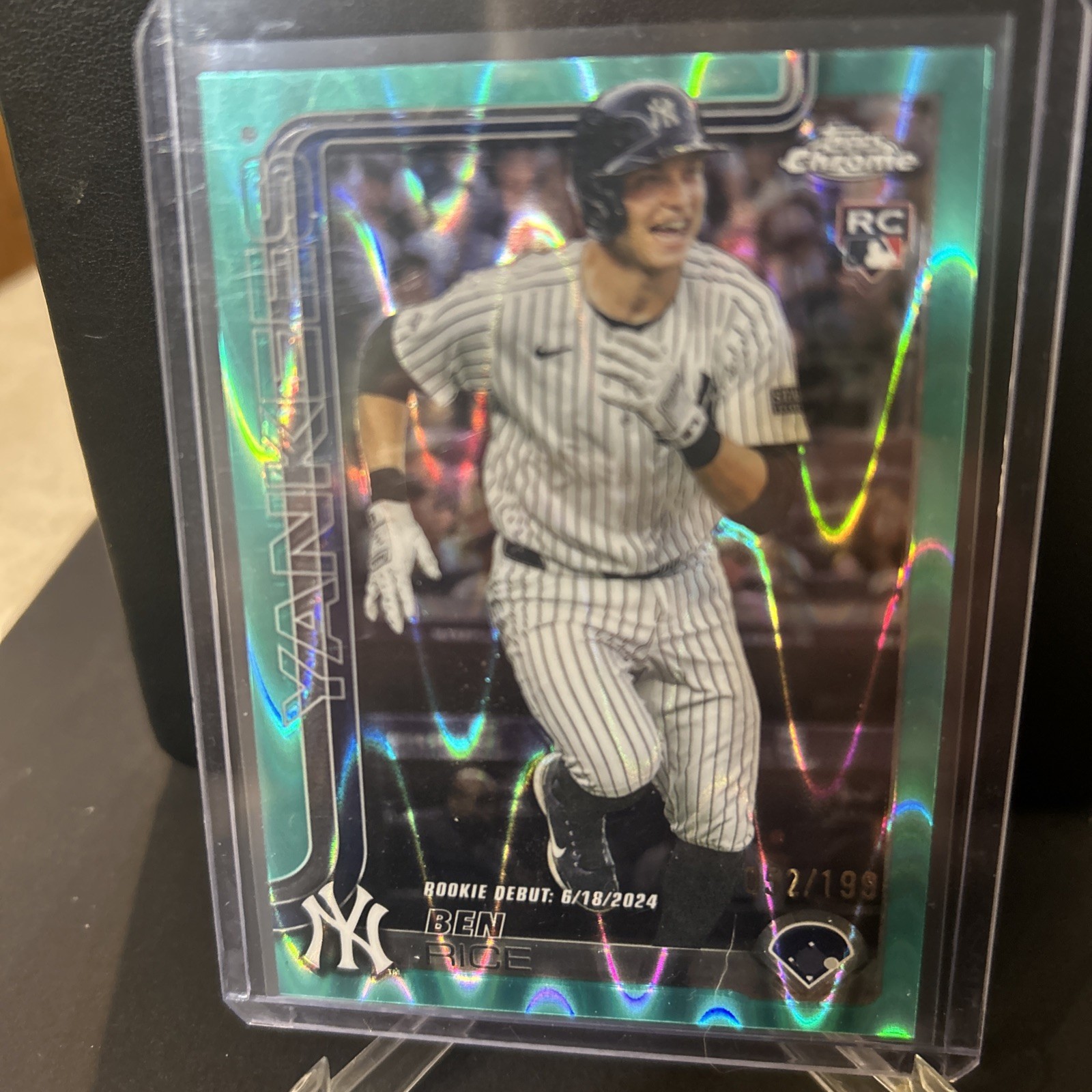 2025 Topps Chrome Update  Rookie Ben Rice #USC138 Aqua Wave Refractor /199