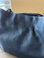 American Leather Co Medium Black Leather Shoulder Bag Purse