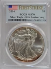 2016 $1 American Silver Eagle PCGS MS70 First Strike 30th Anniversary Toning