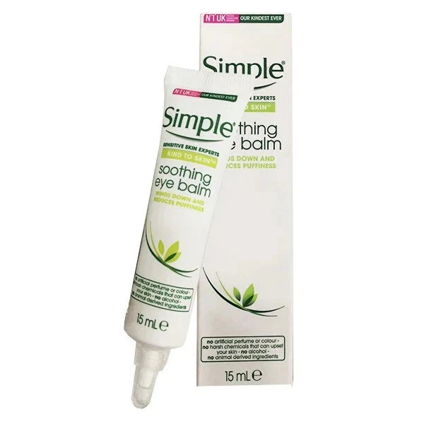 Simple Sensitive Skin Soothing (Vegan) Eye Balm, for Puffiness/Tired Eyes 15ml