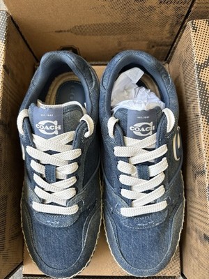 COACH Soho ESPDRLE Signature Denim Lace Up Shoes Sneakers US Sz-7 New In Box