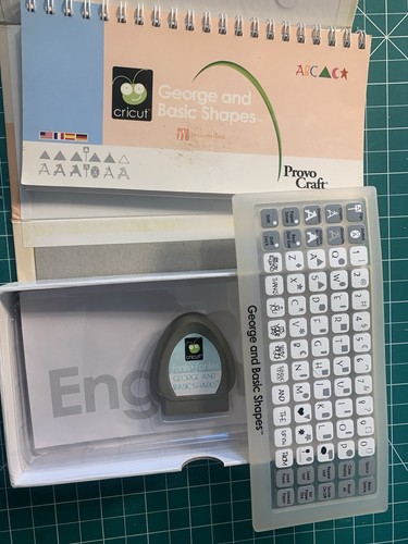 LOT Cricut Font Cartridges PLANTIN SCHOOLBOOK & GEORGE & BASIC SHAPES Home Deco - Picture 8 of 11