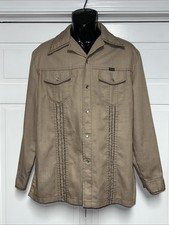 Vintage Wrangler Pearl Snap Green Western Shirt/Jacket Large USA Made EUC