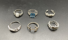 Estate Sterling Silver Rings, Set of 6 , Various Sizes