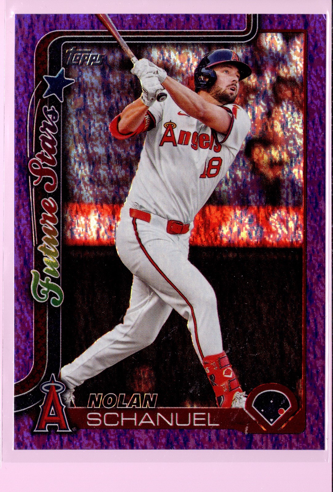 2025 Topps #210 Nolan Schanuel Purple Holo Foil #/250