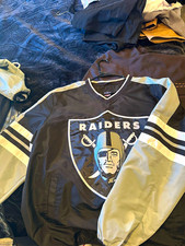 Oakland Raiders Football Jacket - Black Silver Team Outerwear