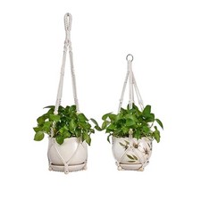 2 Pack Plant Hanger - 29.5"  23.5" Hanging Planters, Handmade Cotton Rope