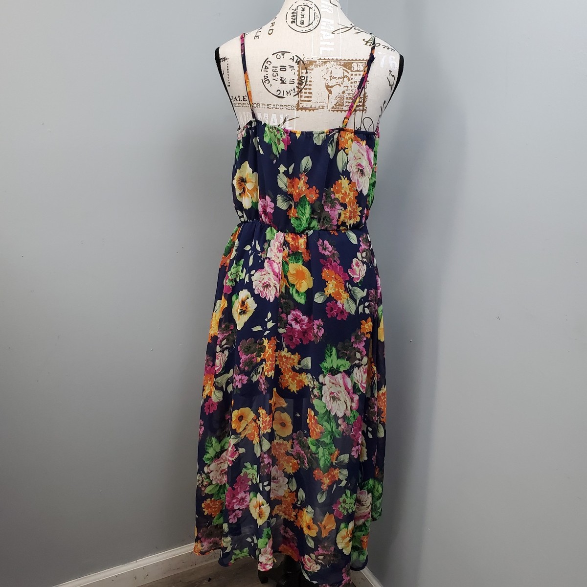 Sans Souci Maxi Dress Womens Medium Multi Floral Adjustable Strap