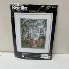 Bucilla Counted Cross Stitch Kit #41551 Winter Greenhouse 1996 NEW