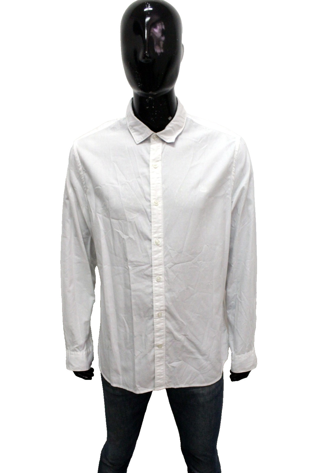 Camicia Timberland Uomo Bianca XL Slim Fit Elegante Cotone Classica Logo