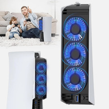 For PlayStation 5 PS5 Console PS5 Console Host Cooler LED Cooling Fan w/USB Port